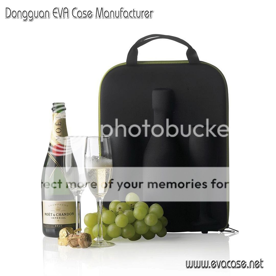 Champagne Wine glasses carrying case soft neoprene handle cheap design